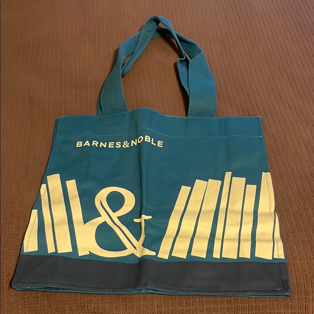 Barnes & Noble Blue and Cream Book Design Tote